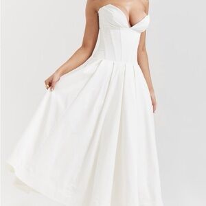 House of CB White Strapless Dress
